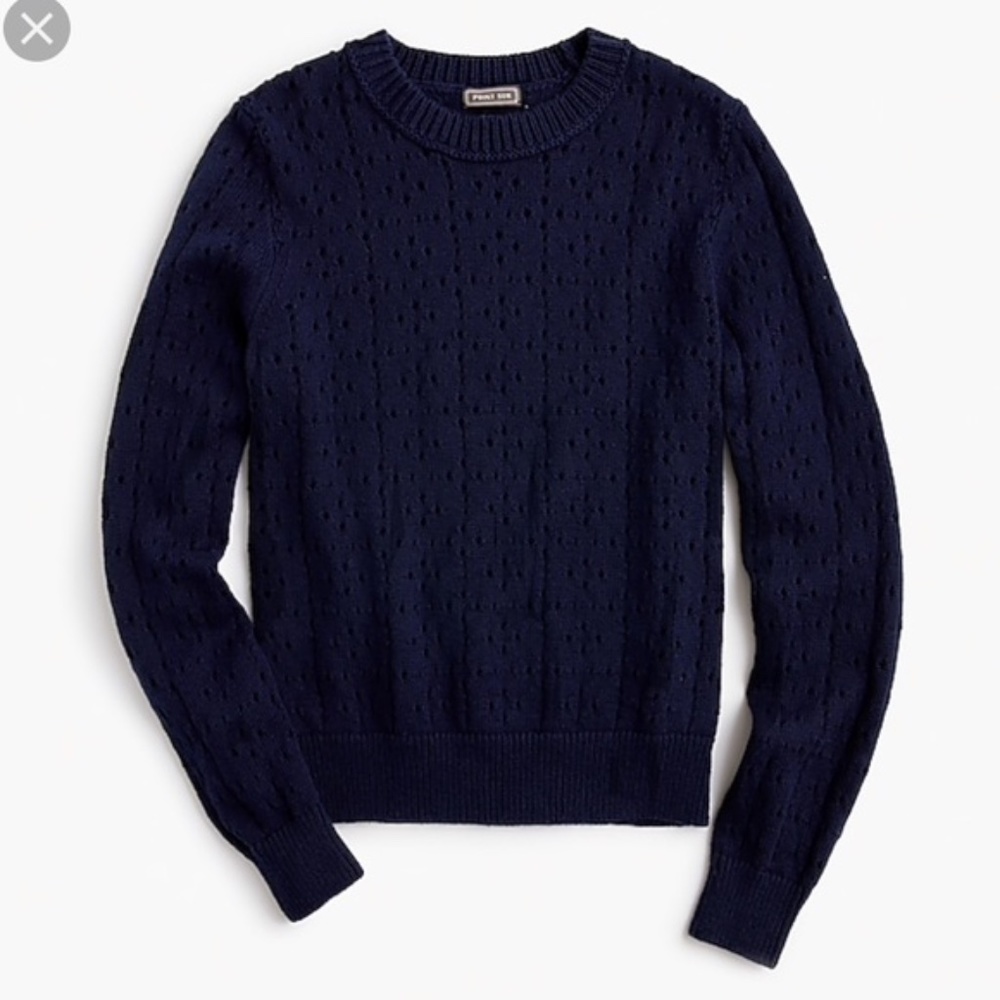 NWT J. Crew Allover Pointelle Crewneck Sweater XXS